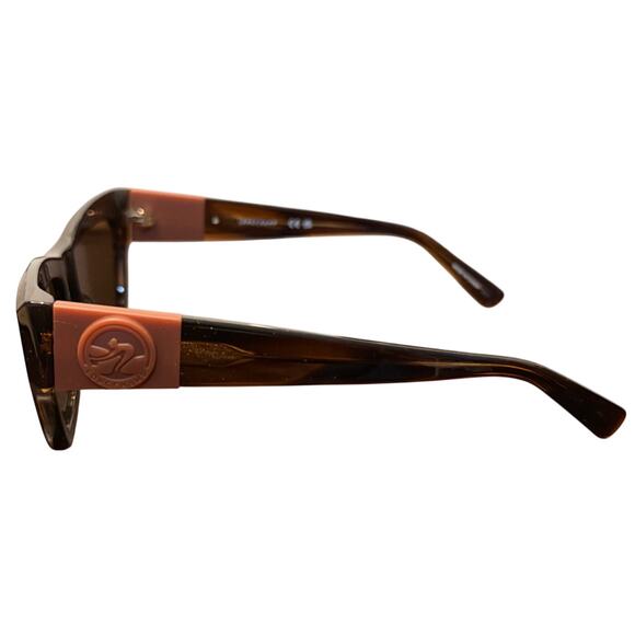 Longchamp Rectangular Striped Brown Women\'s Sunglasses, EUC main image 4